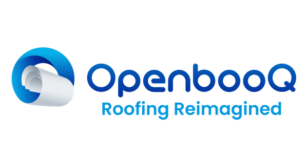 OpenbooQ brand logo featuring modern 3D interlocking geometric design with circular cylindrical shapes in gradient blue, cyan and gray tones