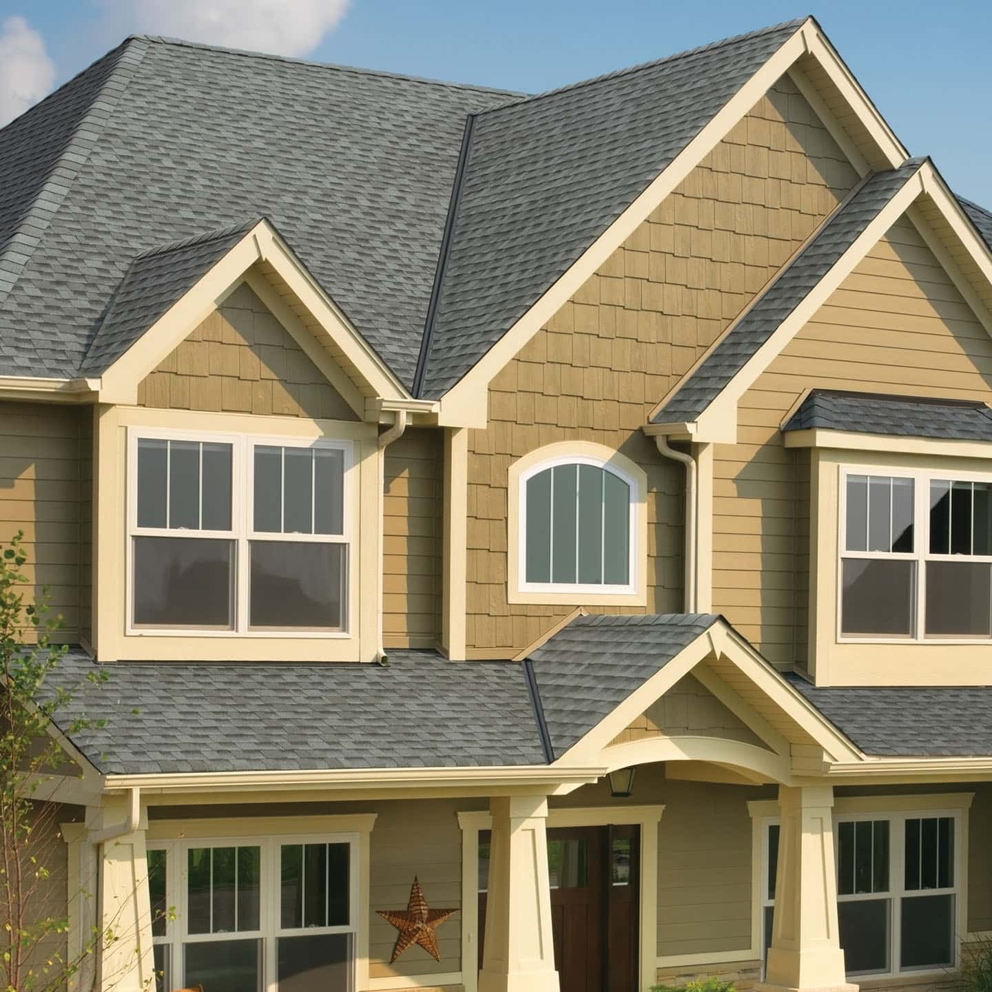 House with GAF Timberline architectural shingles in pewter gray