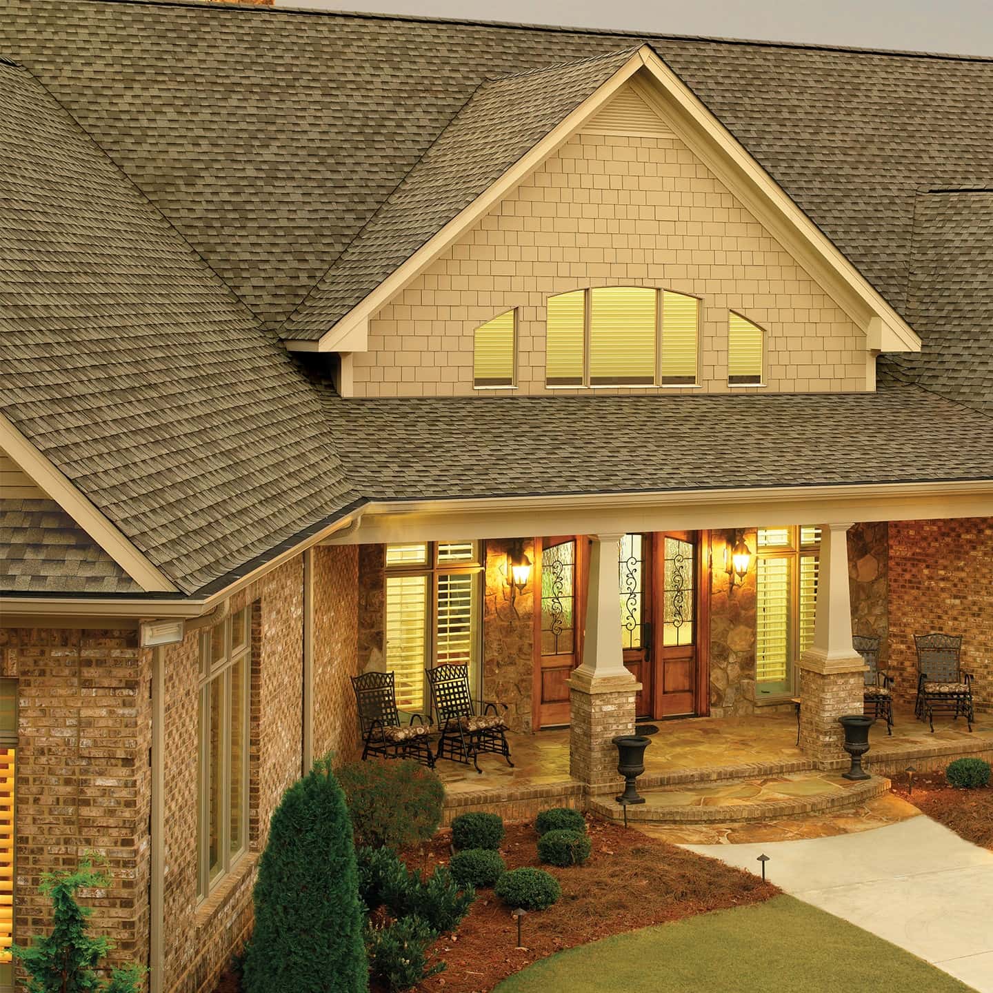House with GAF Timberline architectural shingles in weathered wood